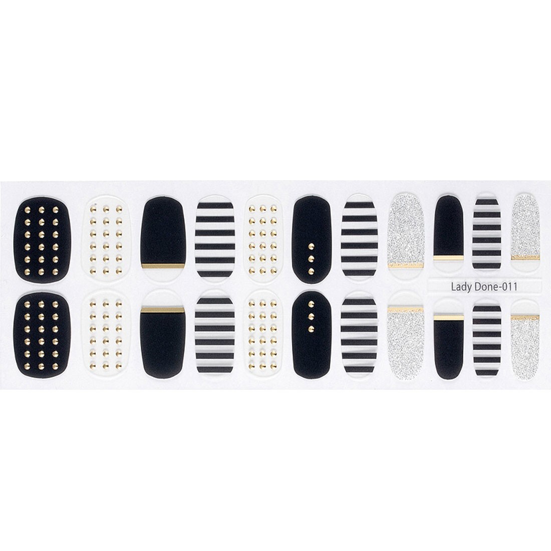 Black Transparent Gold Nail Wraps Korean Dot Glitter Point Art Lady DIY Decal