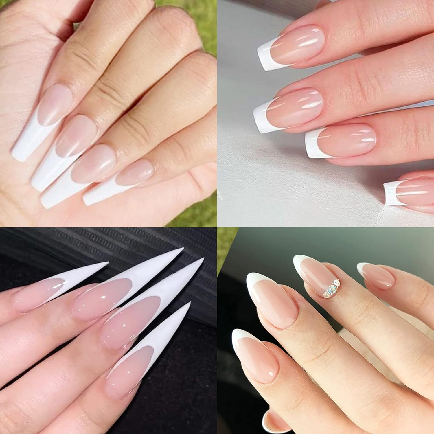 36 Sheets 1512 Pcs French Tip Nail Guides, Self-Adhesive French Smile Manicure S