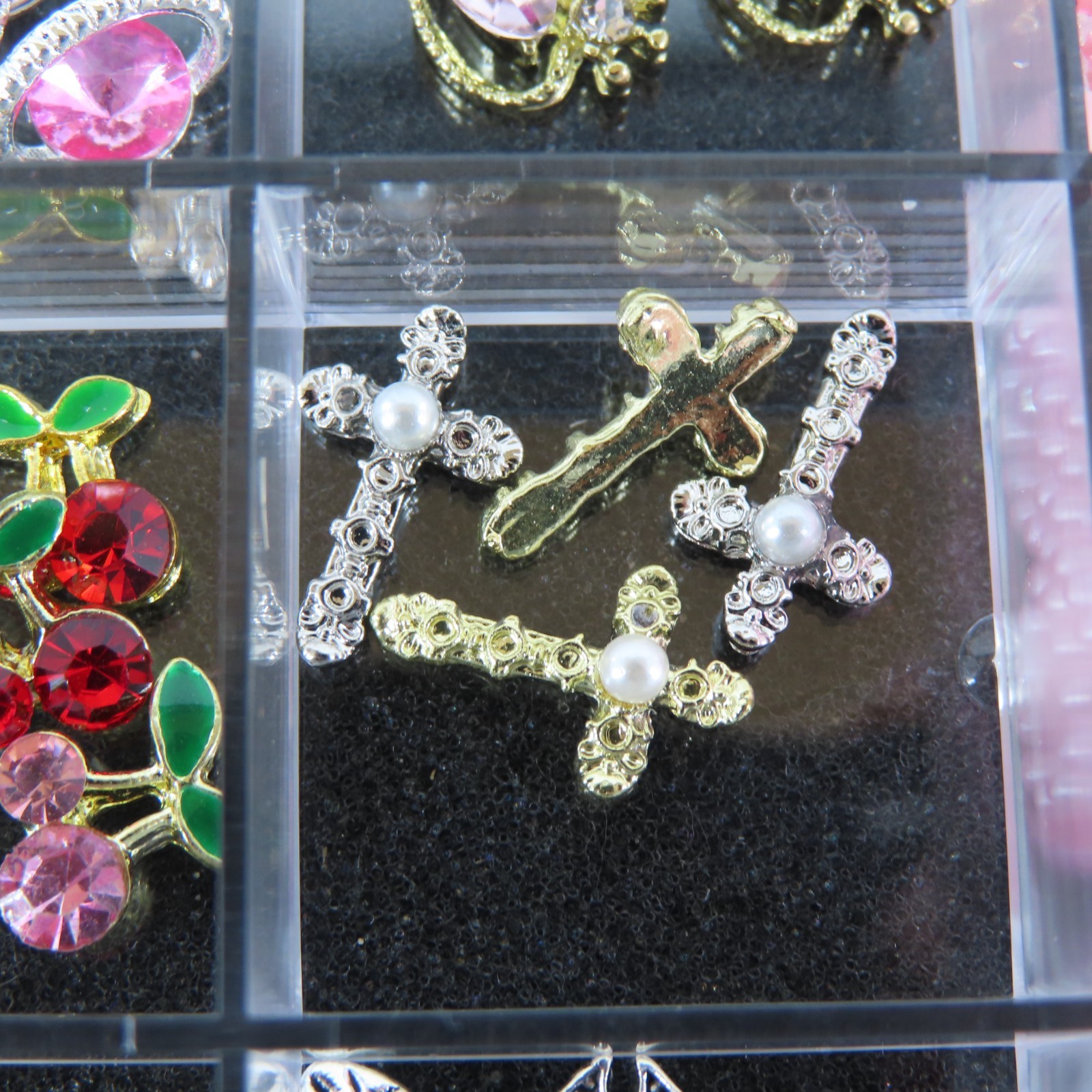 (5 BOXES) TATIWOO 3D NAIL ART CHARMS 24PCS PINK BOW HEART STAR BUTTERFLY DECALS