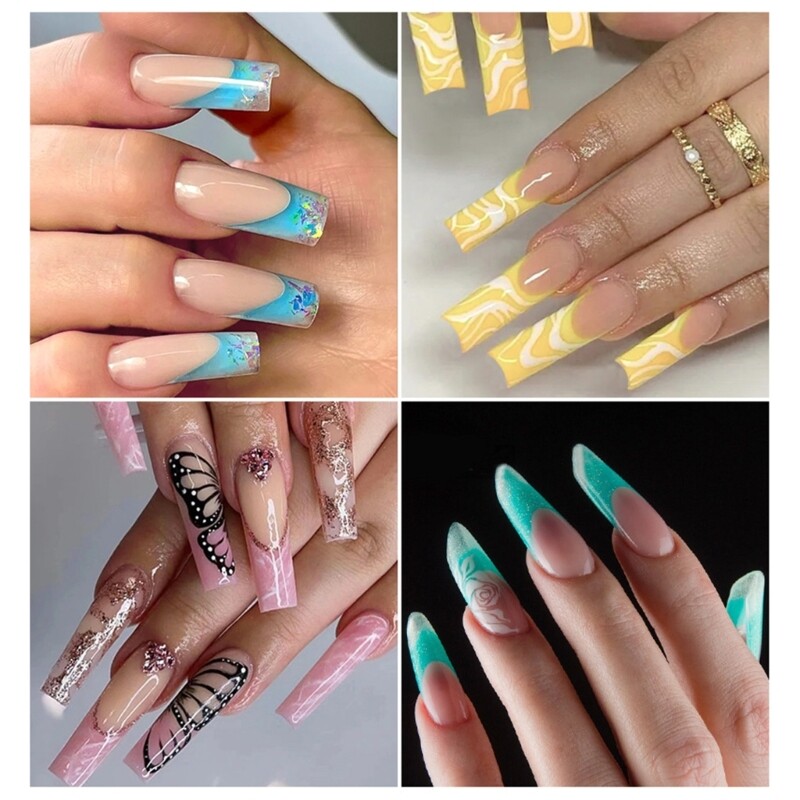 Clear Duals Acrylic Nail System Form UV Gel Nail Mold Full Cover Fasle Nail Tips