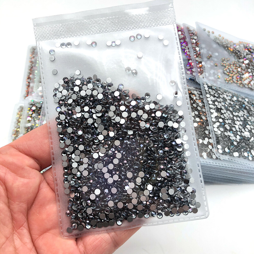 1440pcs/pack SS12(3mm) Round Flatback Crystals Nail Art Rhinestones Glitter Gems