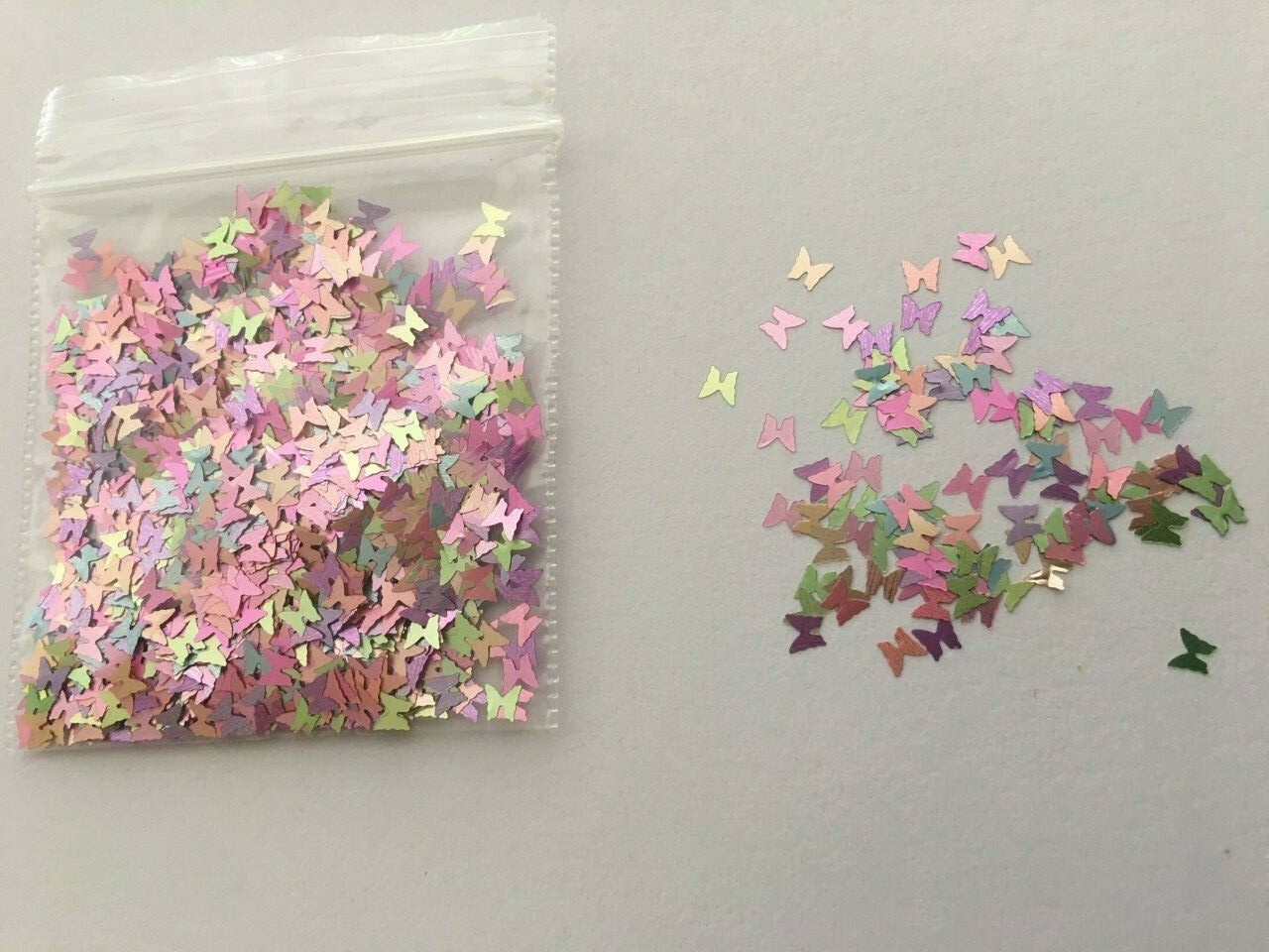 Metallic Pastel Pearlescent BUTTERFLY 4mm Glitter Nail Art Solvent Resist(1Tbsp)