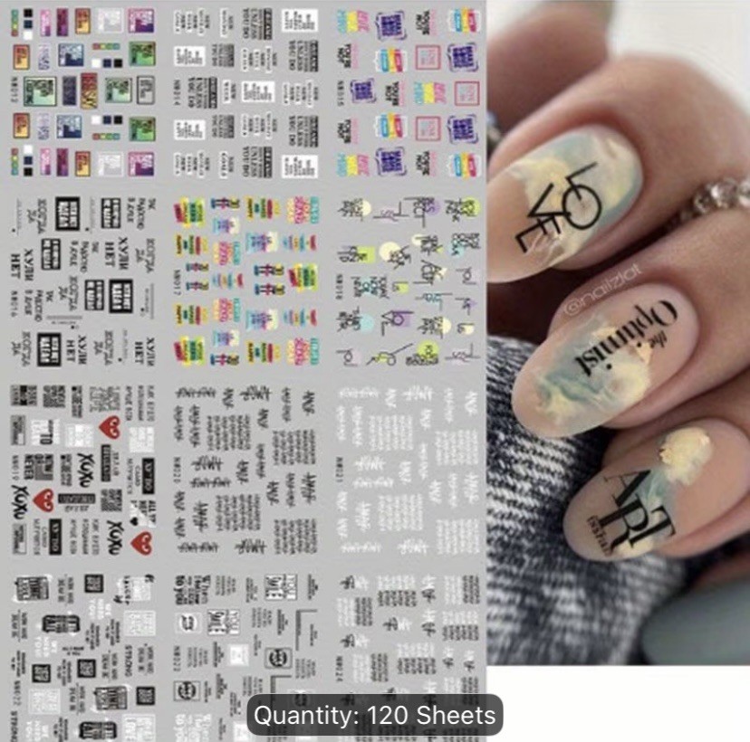 3D Nail Sticker Decal 120 Design Lot Nail Art Adhesive DIY Design Decor US Stock