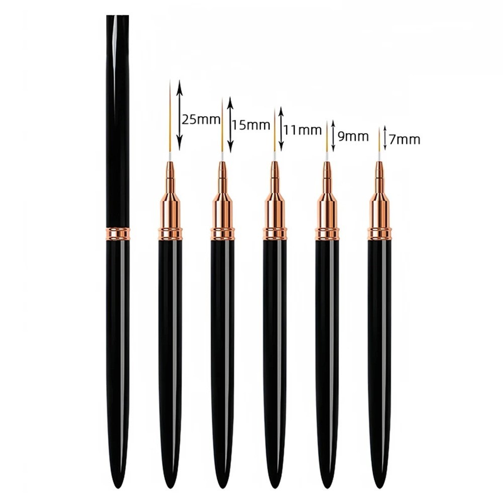 5PCS Nail Art Liner Brush Pen Set Striping Drawing UV Gel Manicure Tools UK