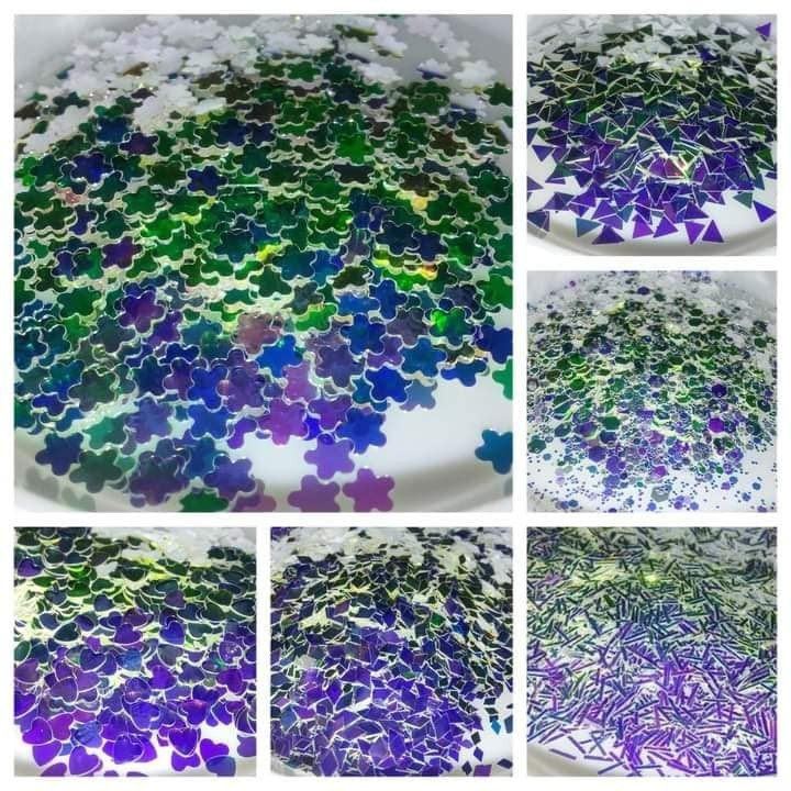IRIDESCENT SHAPES GLIITER 12 PCS SET
