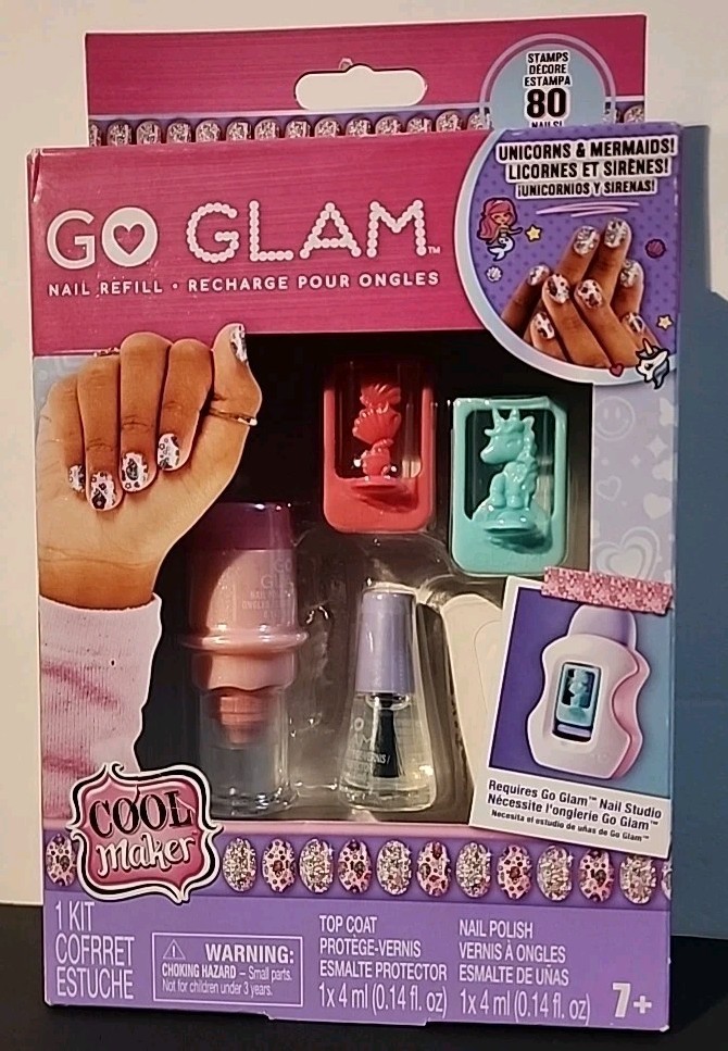 Cool Maker, GO GLAM Nail Kit Refill with Unicorn & Mermaid Designs, Style 80 NEW