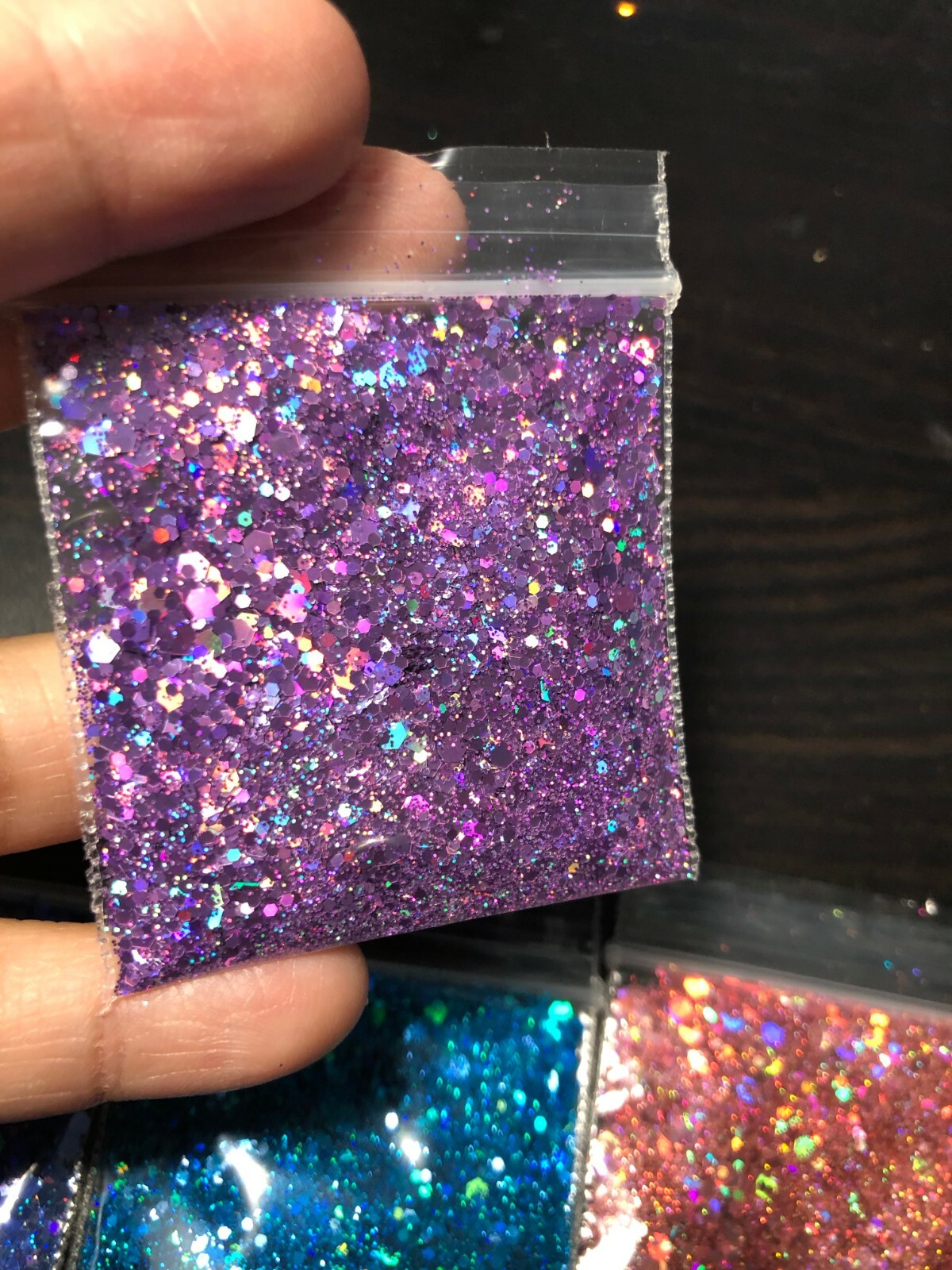 Holographic Glitter Hexagon Mix 0.4MM, 1MM, 2MM pink blue Nail Art US seller