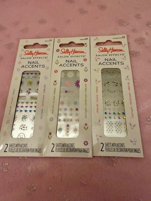 Sally Hansen Salon Effects Nail Accents Assorted Design Lot of 3 Pks of Stickers