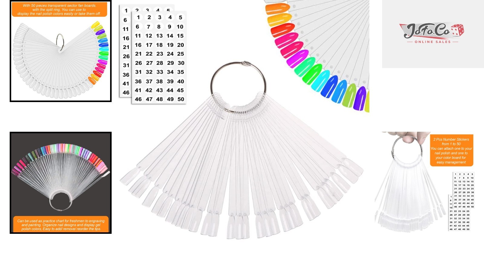 High-Quality Acrylic Nail Swatch Sticks – 50 Count for Artists & Hobbyists
