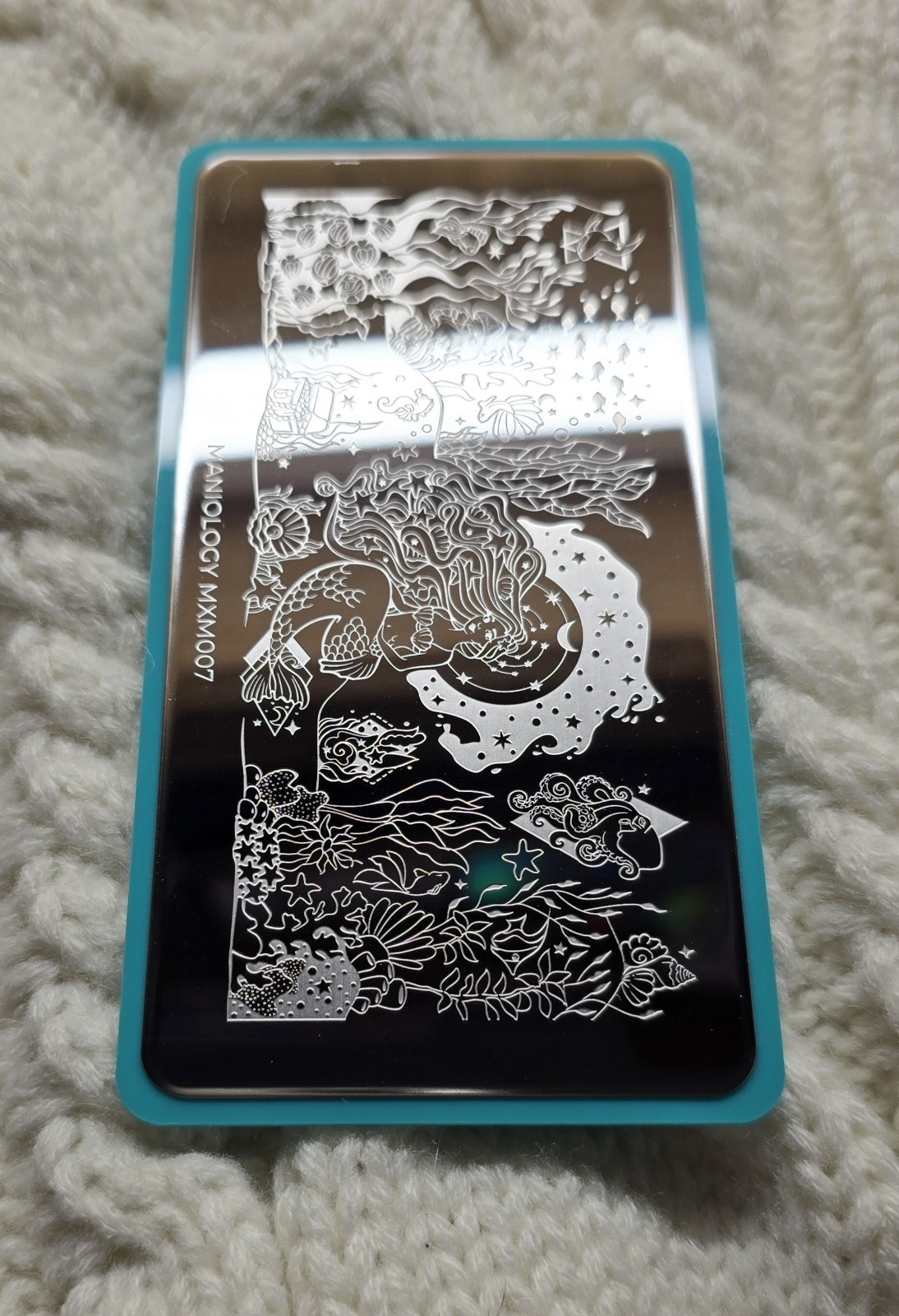 HTF Maniology MXM007 Nail Stamping Plate Mermaid Ocean Theme Sea Whale Shell