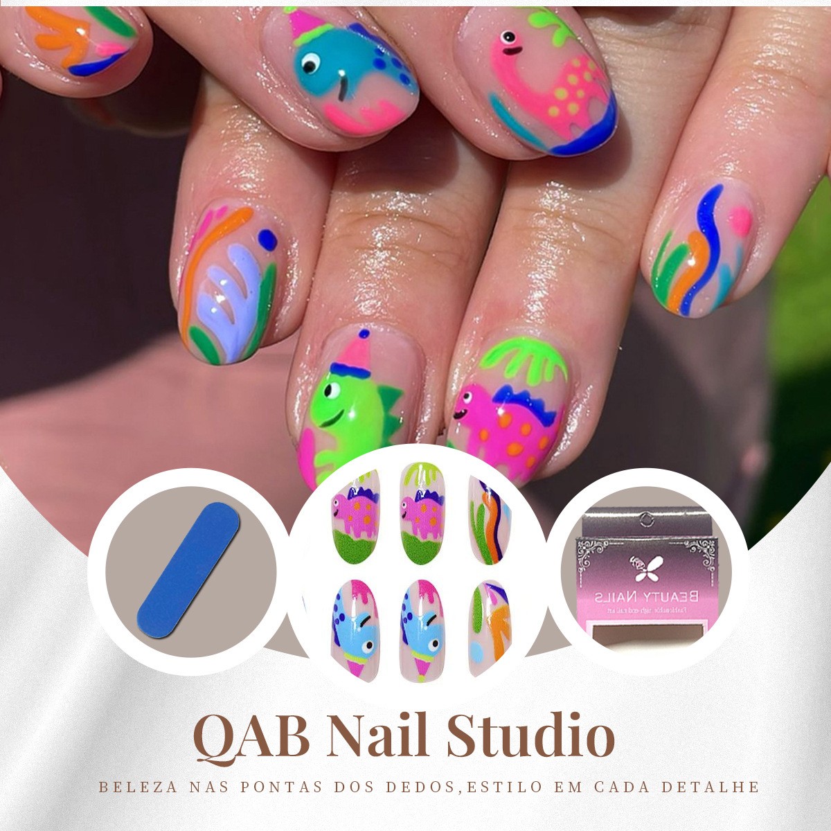 Summer Fish Plant Nail Art Stickers Vibrant Manicure Decals