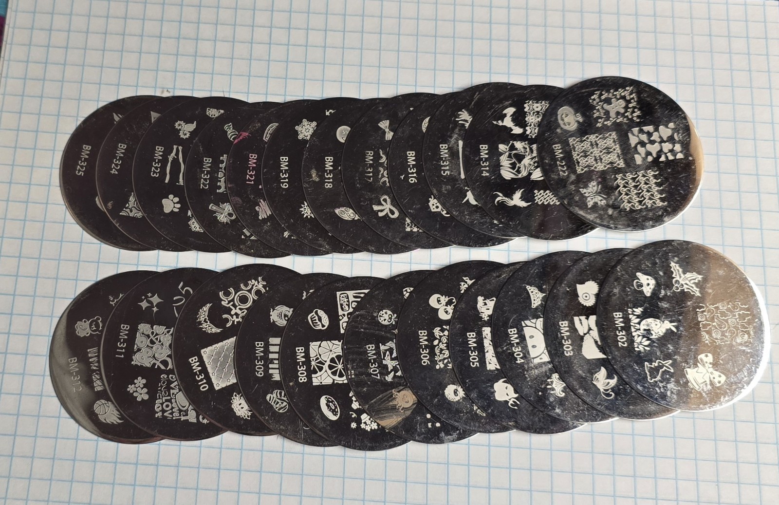 Bundle Monster Maniology Nail Stamp Round Plates Destash Lot 300 Series