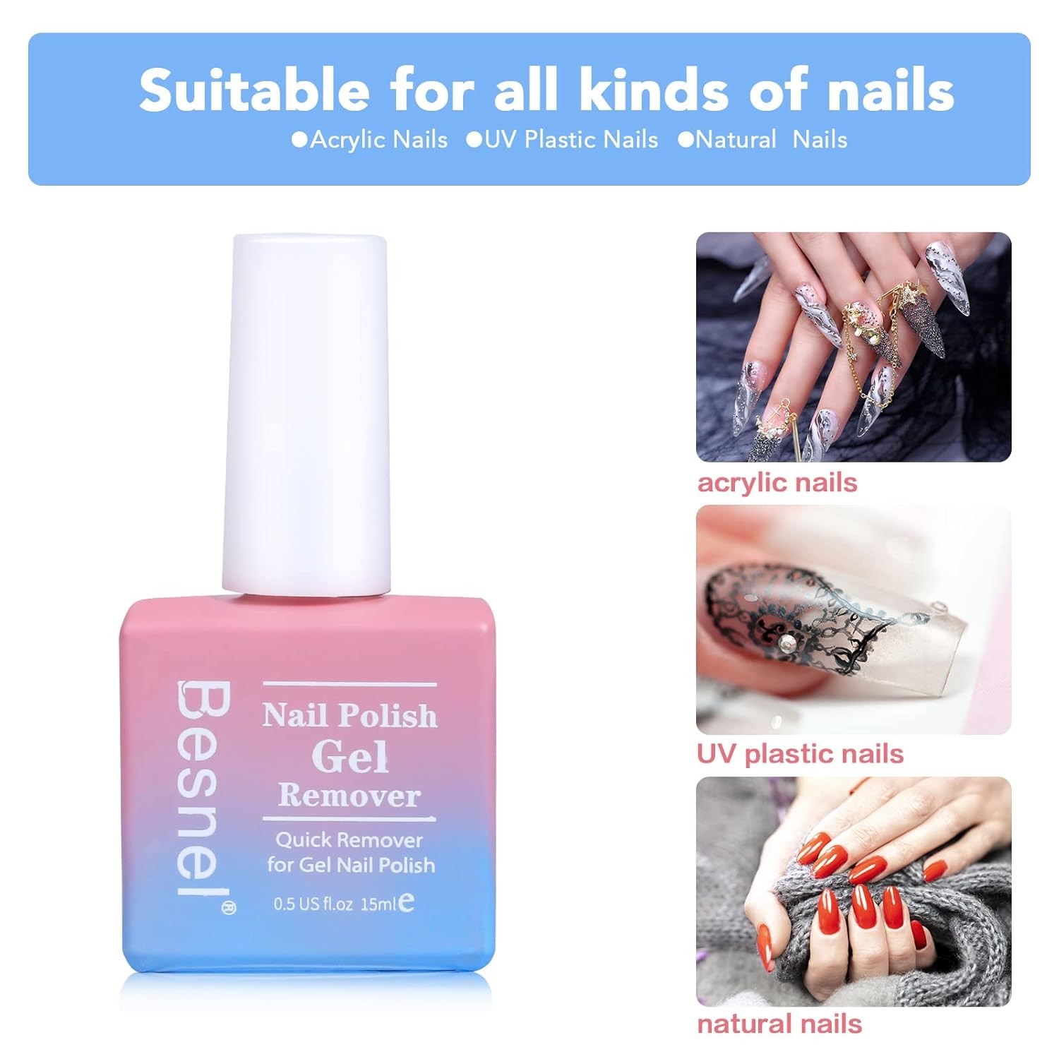 Gel Nail Polish Remover 5 Pack Professional 7 Piece Set