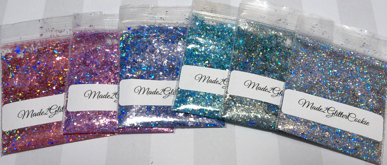 Pastel Holographic Unicorn Dandruff micro glitter shards nail art tumblers slime
