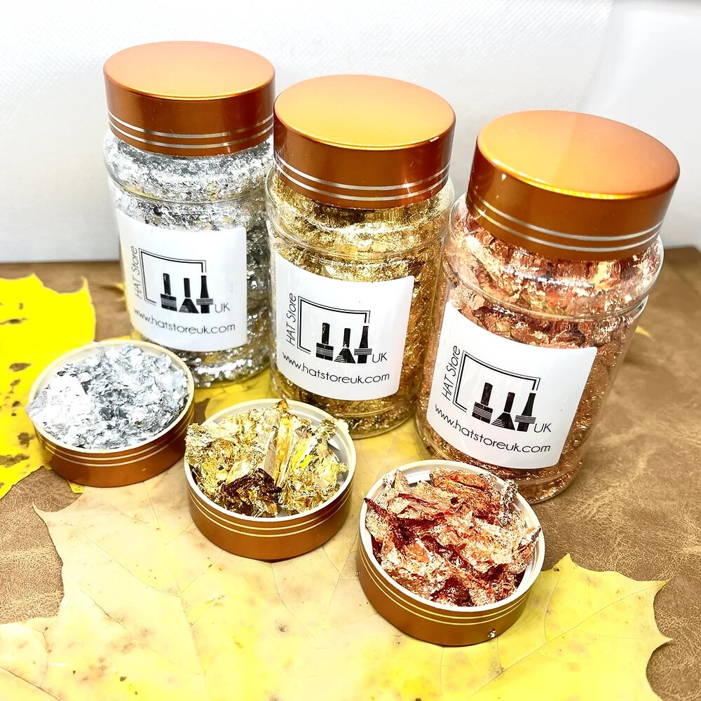 Foil Leaf Flakes Design – Rose Gold