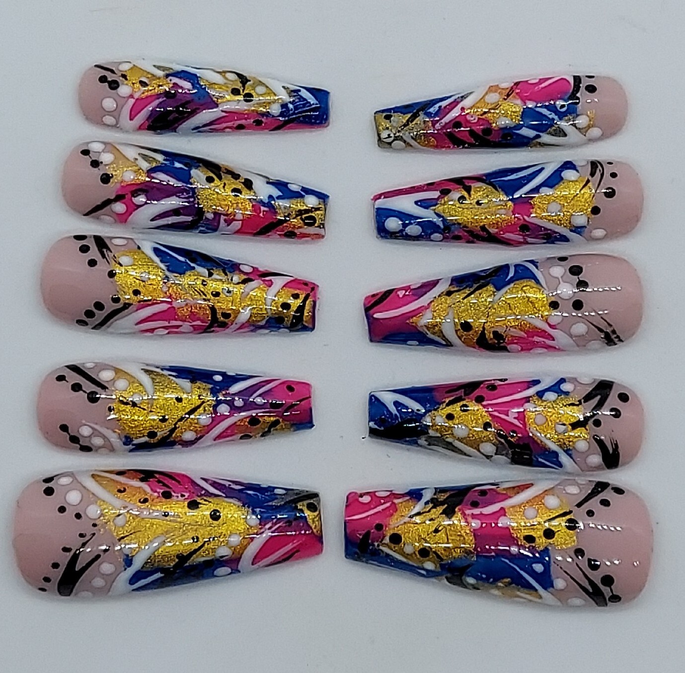 90’s Inspired Freaknik Colorful Summer Nails Spring Wedding Rainbow Nails