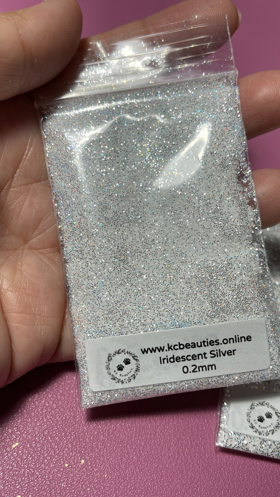 Iridescent White Glitter Hex Snow White pink blue sheen Nail Art US seller