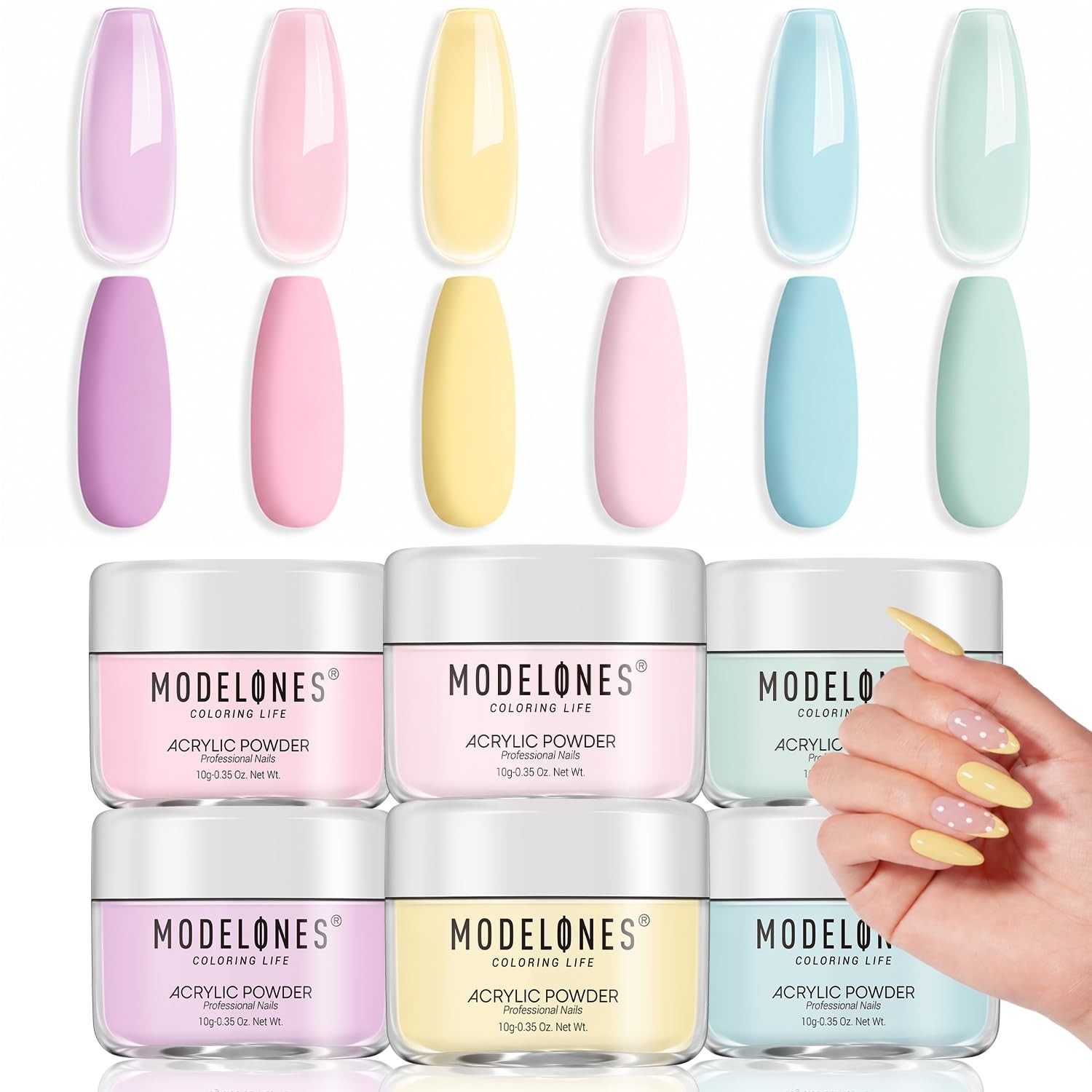 Limited Edition Macaron Acrylic Powder – 6 Vibrant Colors for Stunning Nail Art!