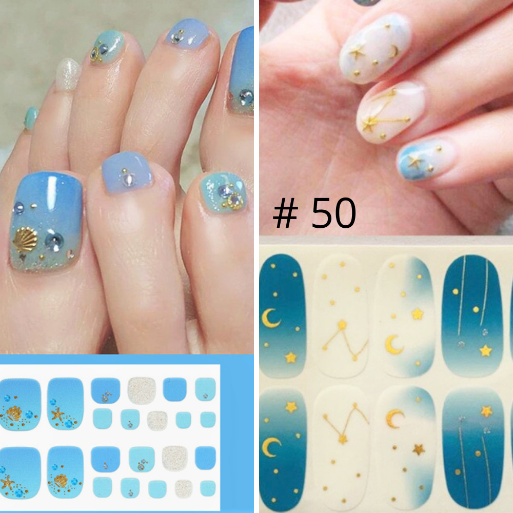 Premium Nail & Toe Nail Polish Strips Wraps Stickers. Pedicure Manicure Match.