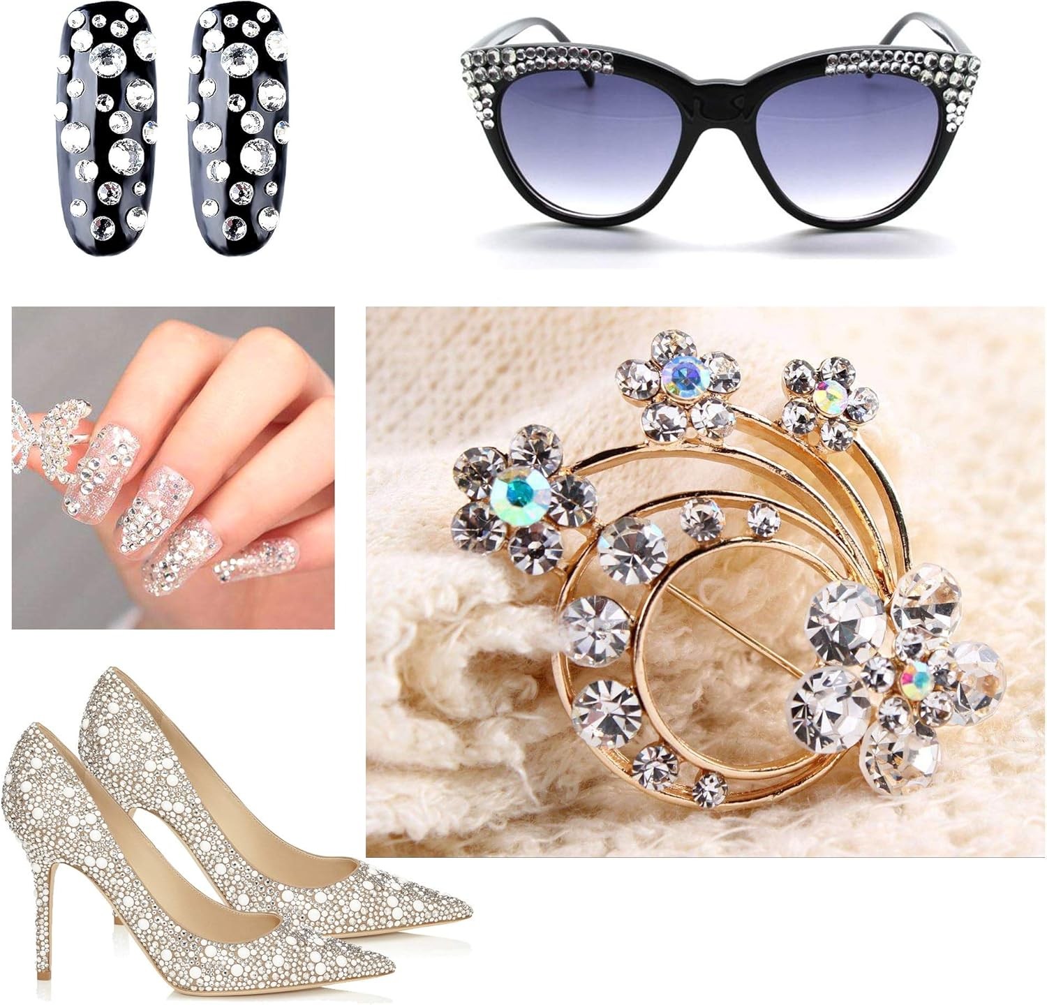 3000 PCS Rhinestones for Craft, AB Rhinestones Flat Back (Small Size 1.5-5 Mm)