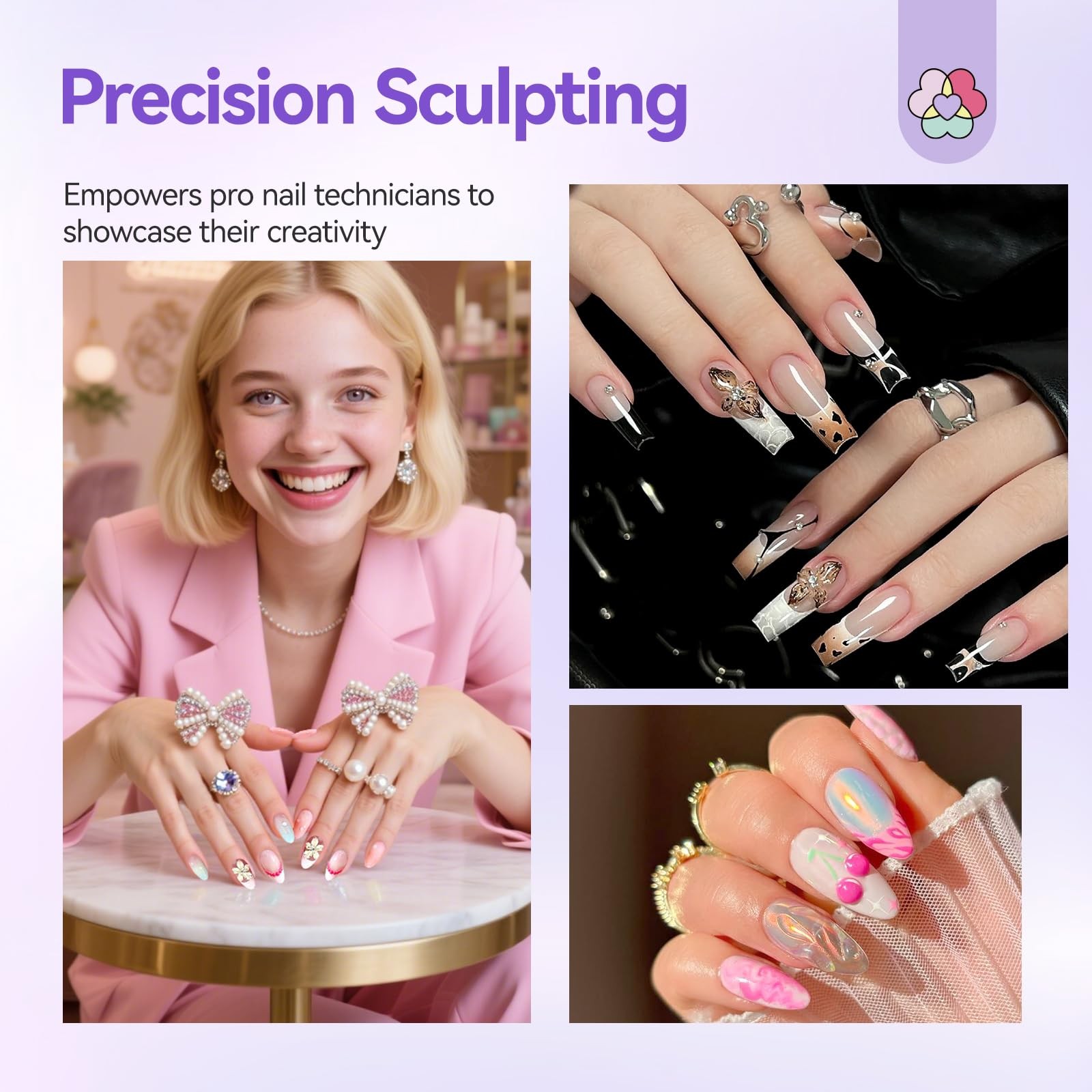 SAVILAND Nail Art Sculpture Pen: 3PCS Sculpting Tools 3pcs, Silver
