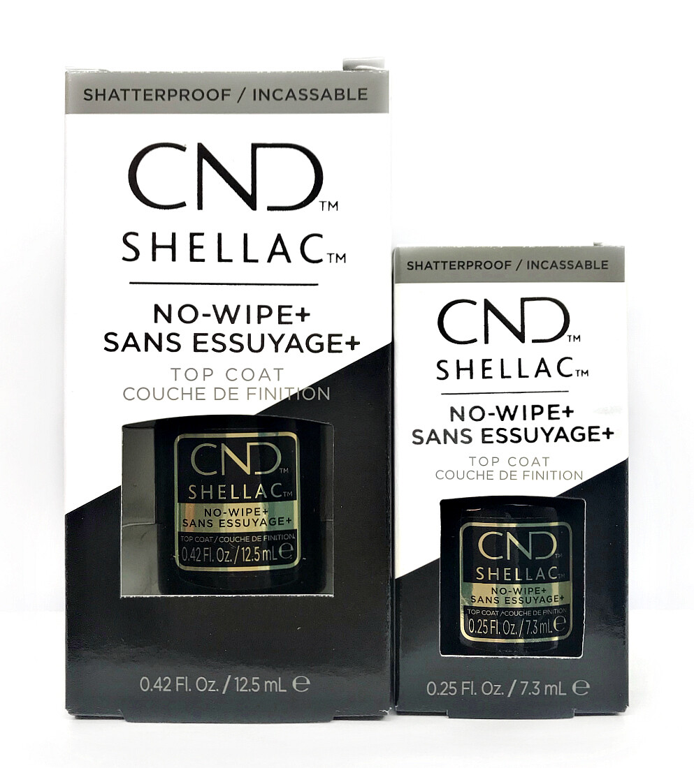 Cnd Shellac NO-WIPE+ TOP COAT – Pick Size 0.25oz/0.42oz