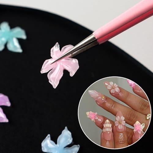 Summer Flower Nail Charms 3D Hibiscus Flowers for Hibiscus Flowers Style 3