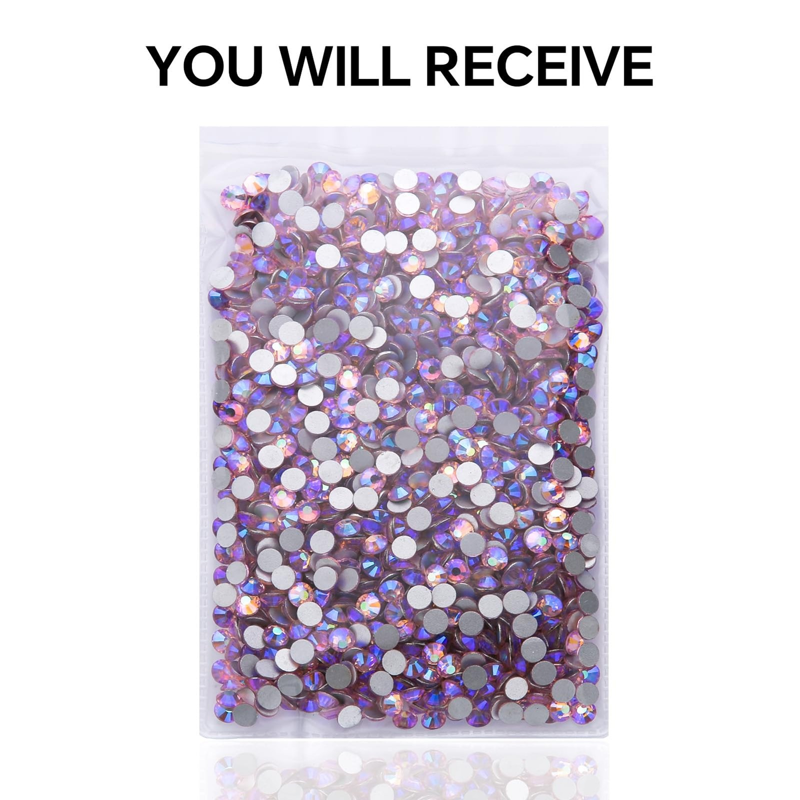 1440Pcs Pink AB Crystal Rhinestones,Glass Flatback Rhinestones Gemstones for …