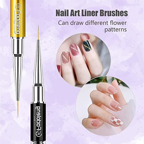 Nail Art Brushes, 7Pcs Nail Design Brushes for Salon at Home DIY Manicure with
