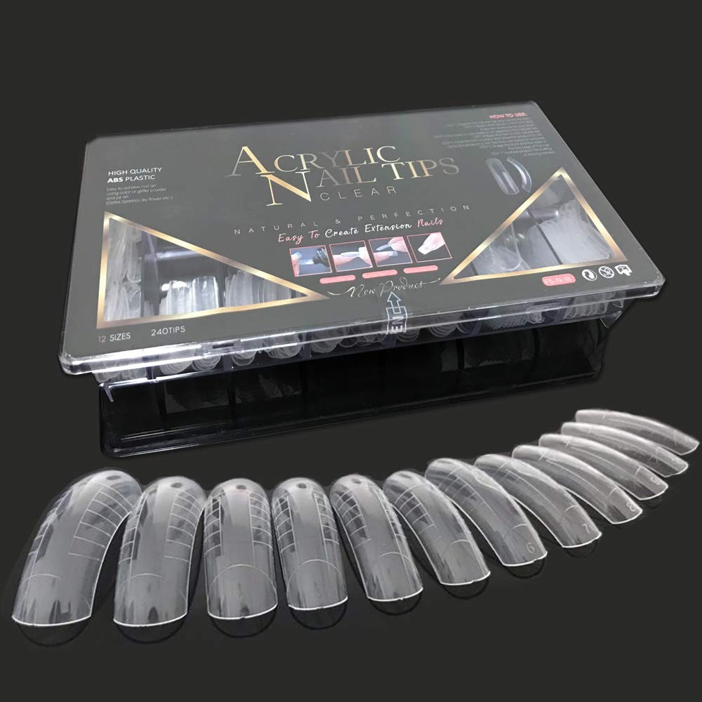 240PCS Dual Forms Nail Mold for Poly gel UV Gel 1 Count (Pack of 240), Clear