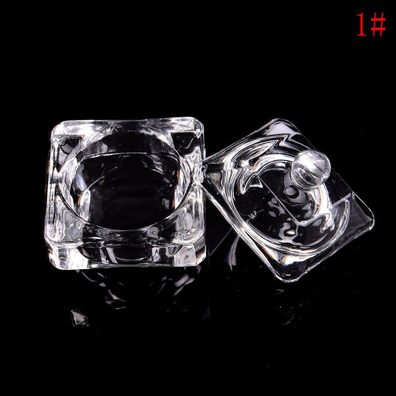Nail Art Glass Cup Dappen Dish for Arcylic Nail Art Liquid Holder Bow FK.N8