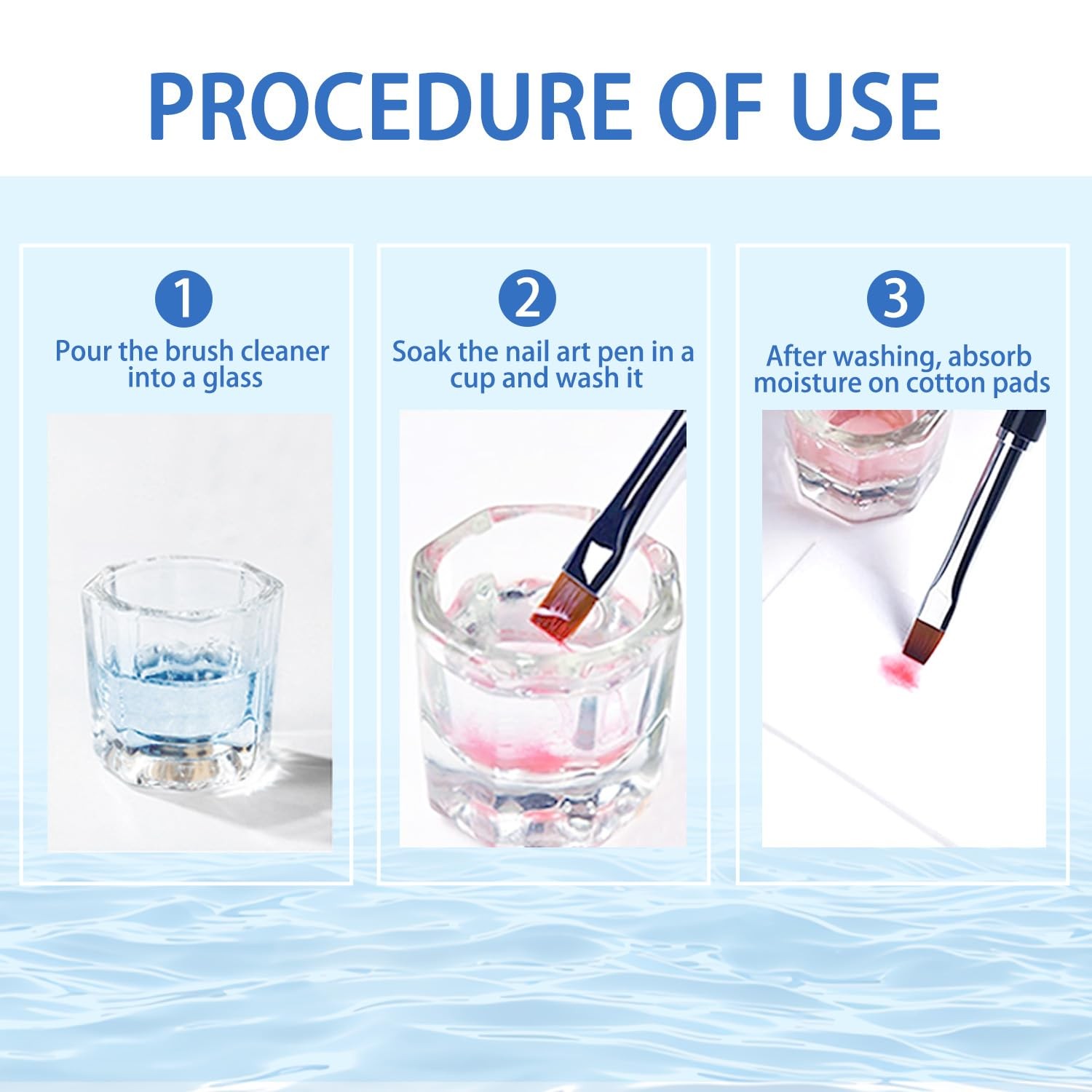 Nail Brush Cleaning Solution – 40ml Art Cleaner for Manicure 1SET