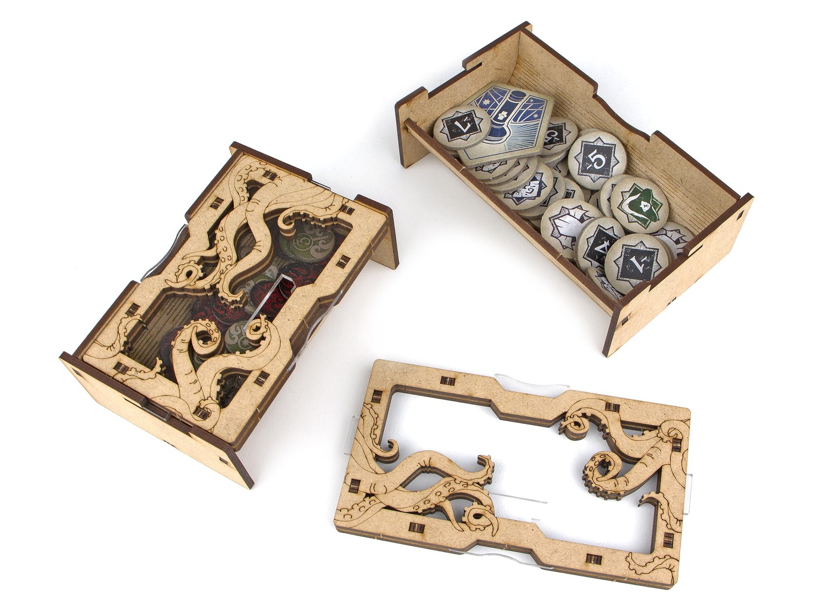 TowerRex Board Game Organizer for Arkham Horror LCG Revised, Brown