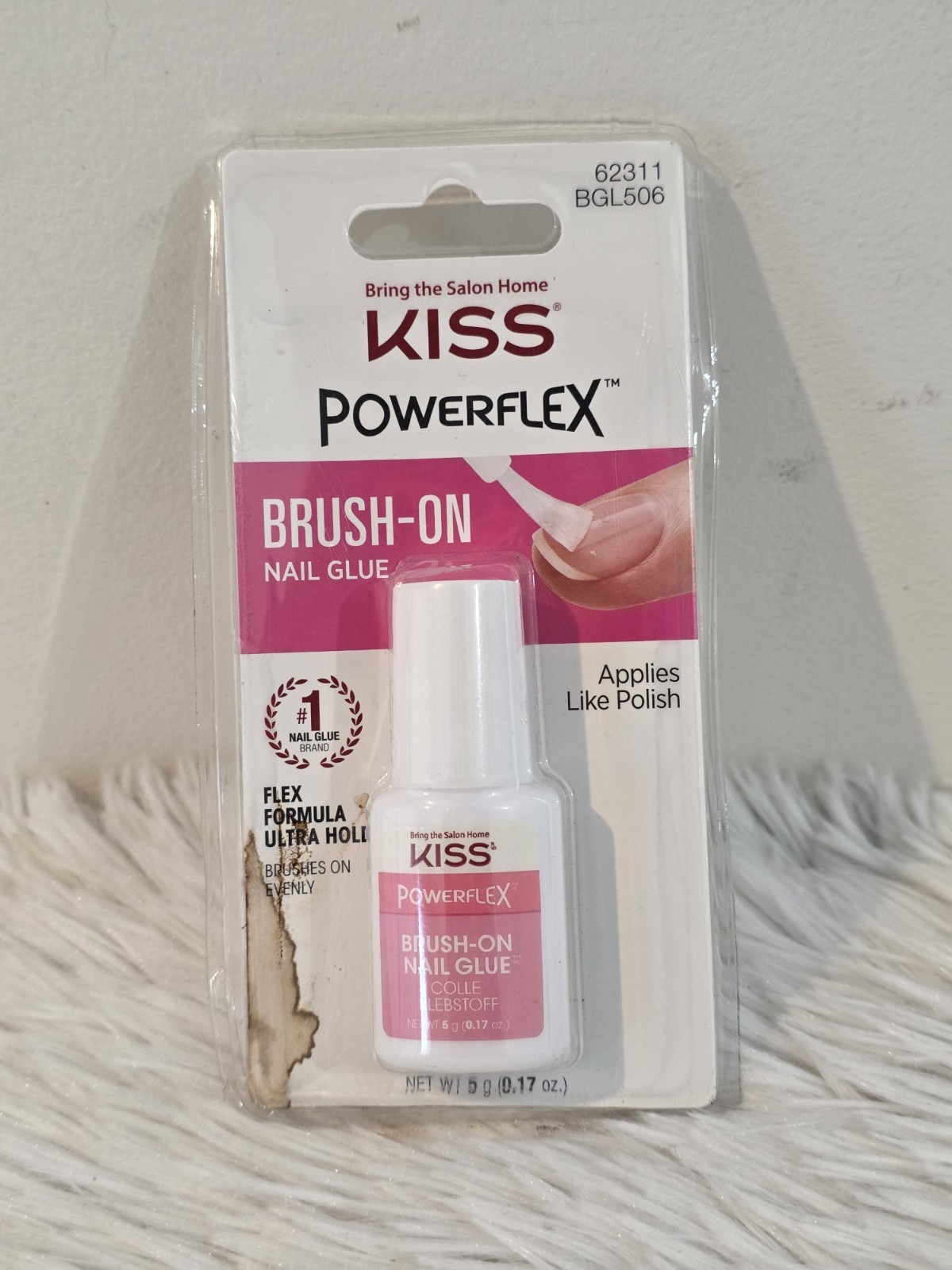 KISS PowerFlex Nail Glue 0.17 Oz Brush On Super Strong Adhesive for Fake Nails