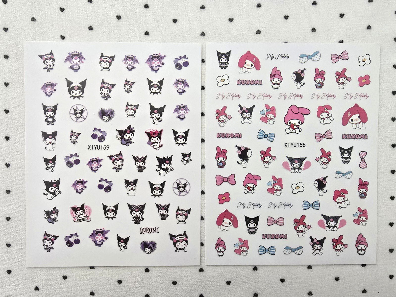 Kawaii Nail Art Stickers Decals Bundle 10 Sheets Self Adhesive Animals Sanrio