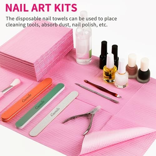 Nail Art Table Mat – Disposable Nail Paper Towels (50PCS) – Pink Waterproof 3-Pl