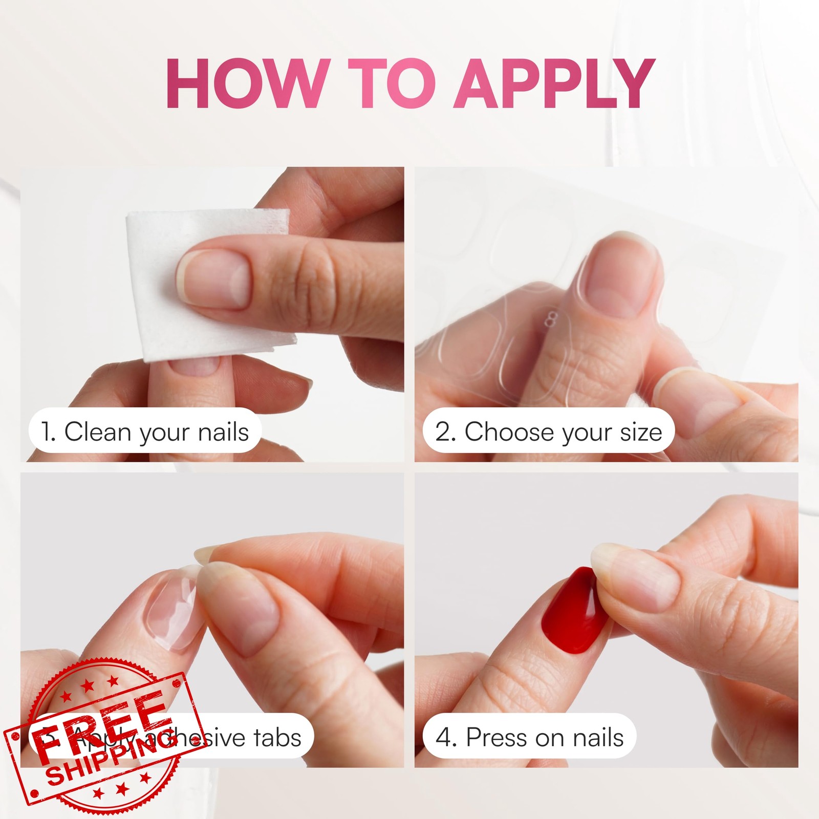 Doonails Extra Strong Nail Tabs Press On Nails 15 Sizes 180 Count