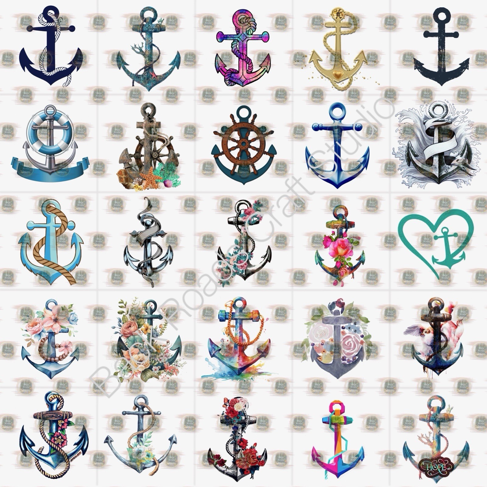 Anchors Waterslide Finger Nail Decals Instructions (set of 50) JS