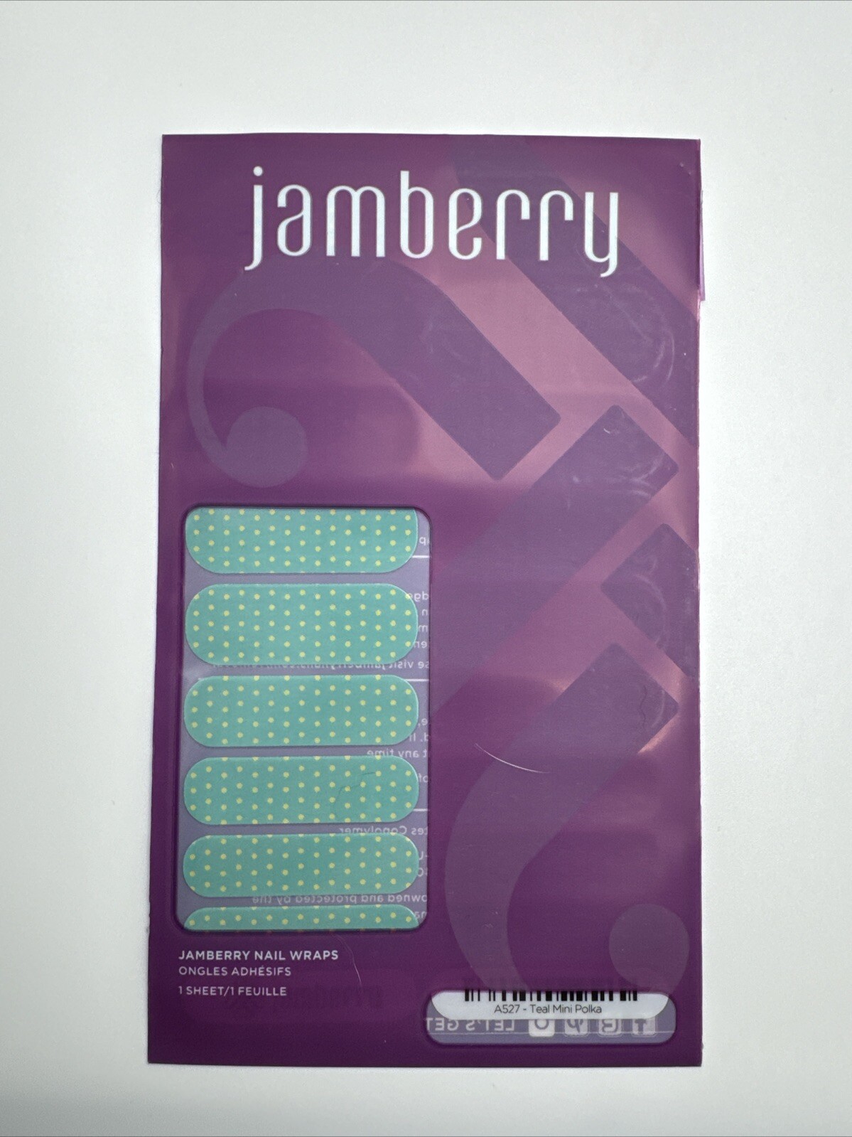 Jamberry Nail Wraps Teal Mini Polka Full Sheet (polka Dots/blue)