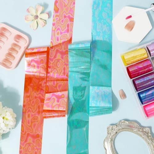 1 Box 10 Rolls Iridescent Nail Foil Sheets Holographic Nail Transfer Style 3