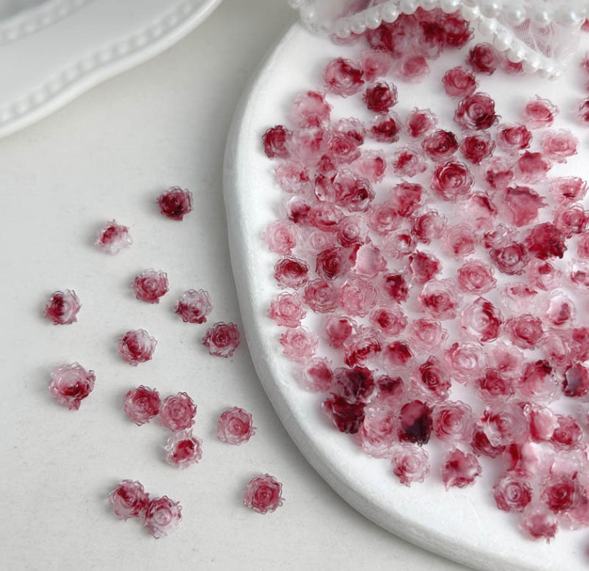 20Pcs Nail Art Jewelry Charm Flatback Resin Camellia Rose Flower Decor DIY NH25