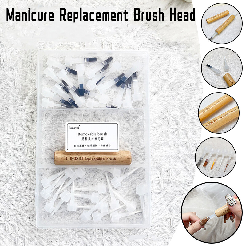 Manicure Replacement Brush Head Nail Polish Brush With Double Head Pen 40/60Pc