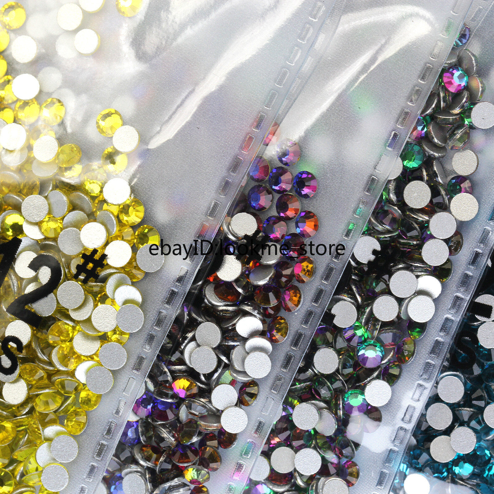 1440pcs 3mm (ss12) Crystal Glass Rhinestones Flatback Gems Nail Art Crafts Decor