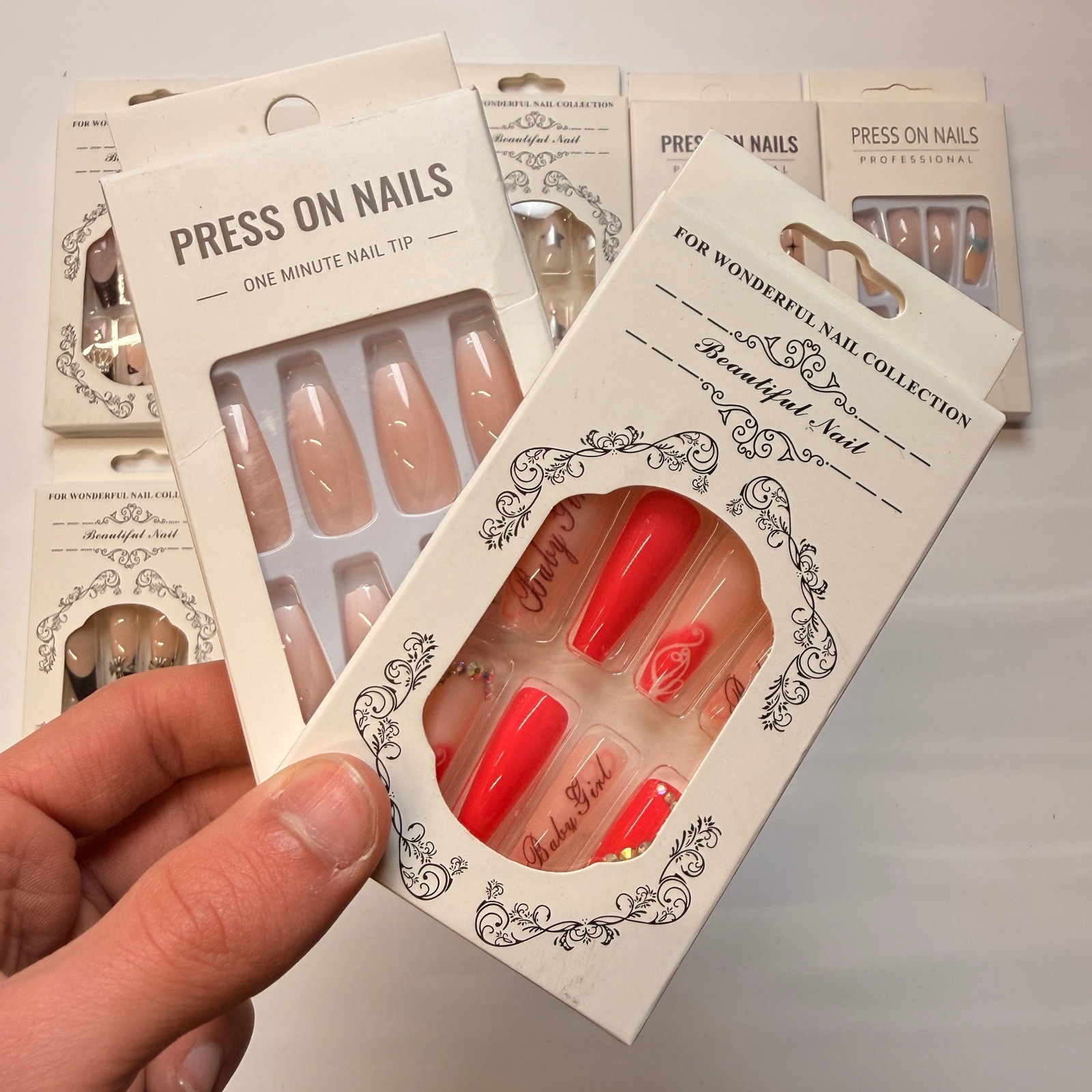 Lot of 10 Pack of 24 New False Press On Nails Assorted Designs and Colors №N30