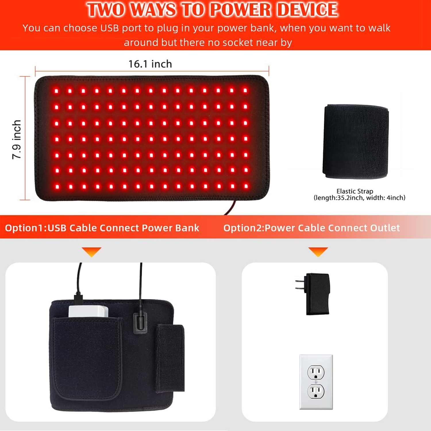 Red Light Therapy Infrared Light Therapy Pad for Body Pain NIR Deep Therapy f…