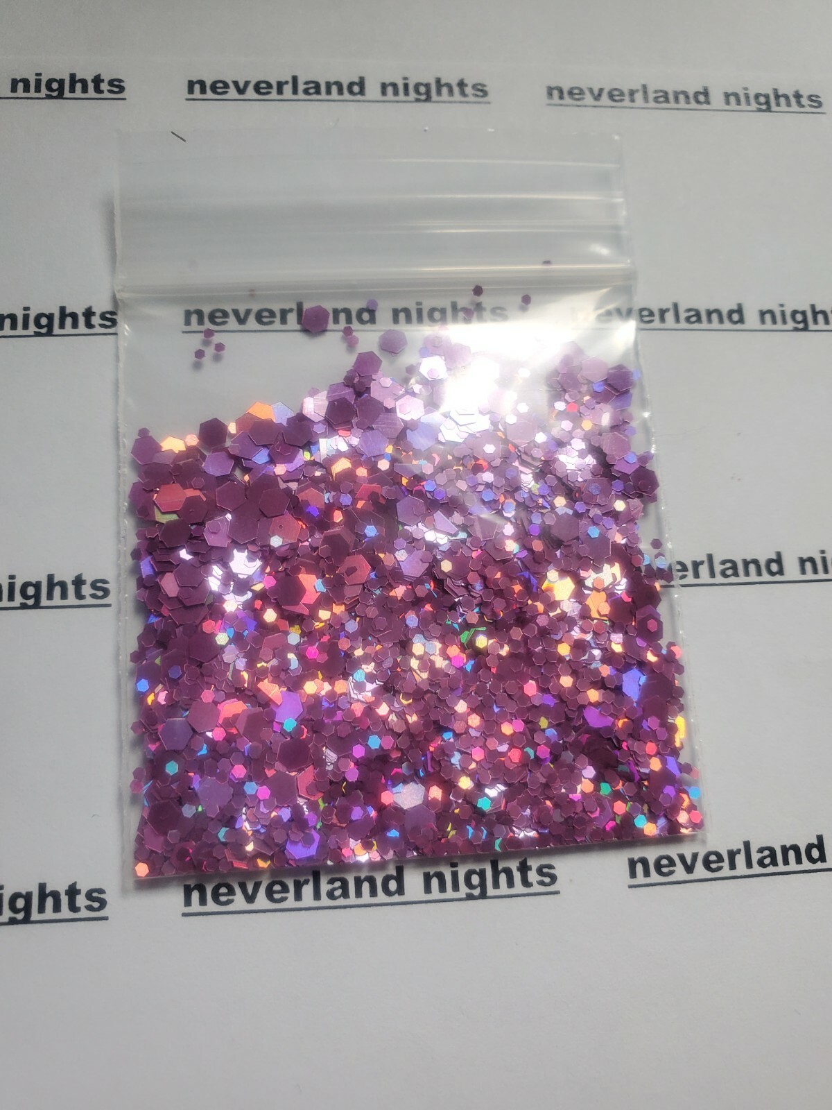 Holographic color changing “Tangled” glitter Purple Lavender Lilac chunky mix