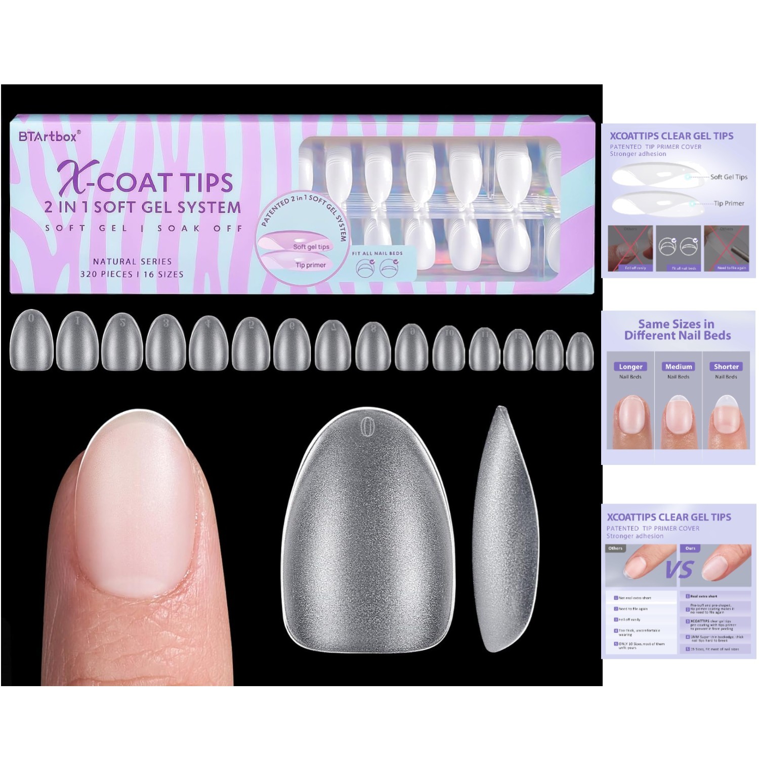 Salon-quality Matte Soft Gel Nail Tips – Easy Soak Off & Pre-shaped Convenience