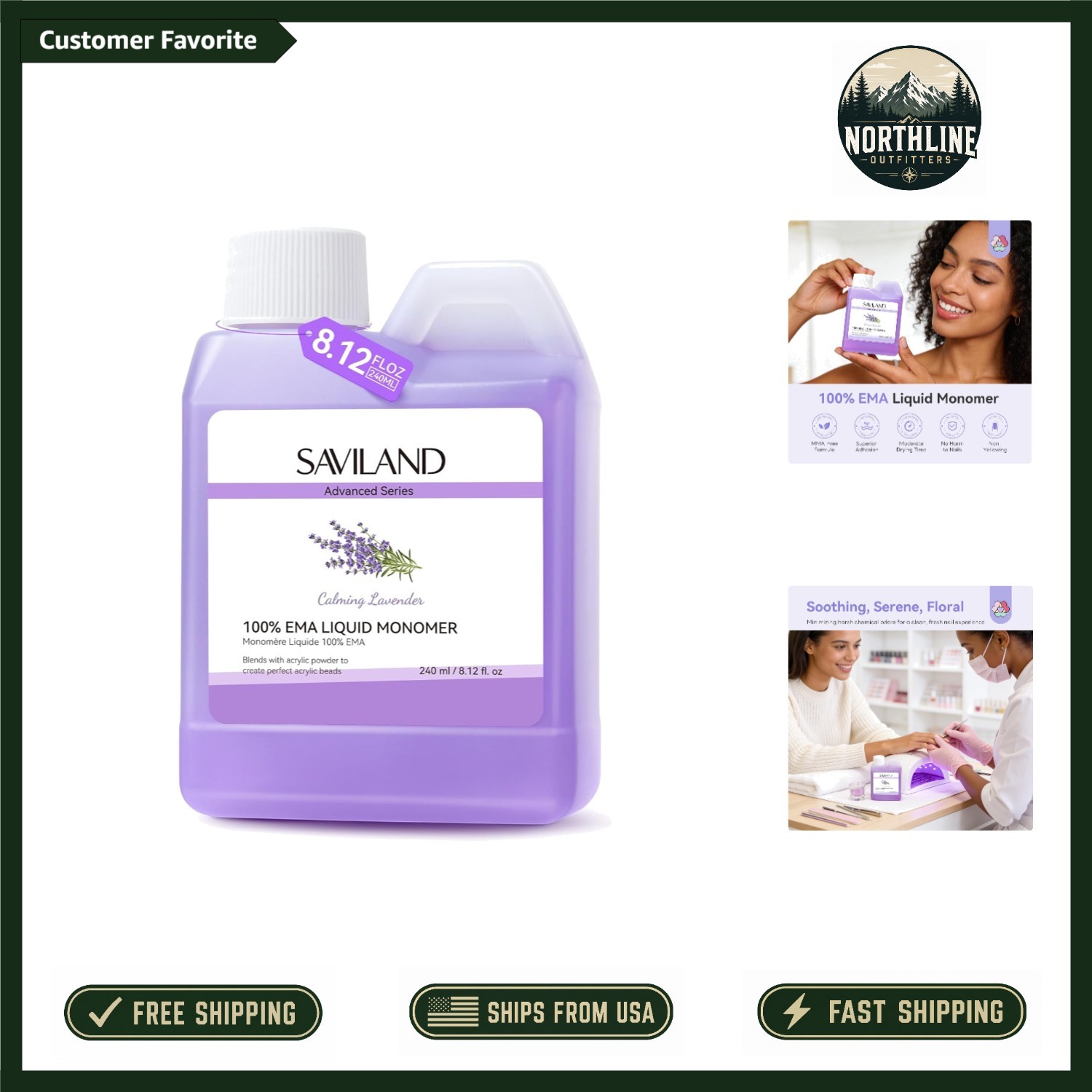240 ml Lavender Acrylic Nail Liquid – Smooth Application & Long-Lasting