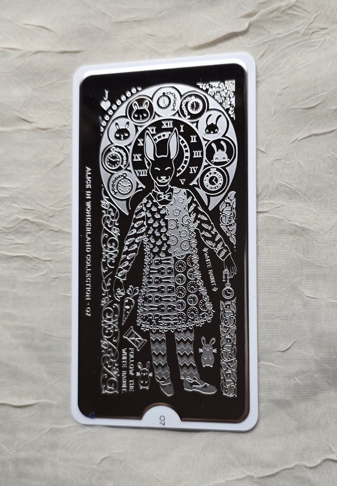 MoYou London Alice In Wonderland Collection 07 Nail Stamp Plate Rabbit Clock