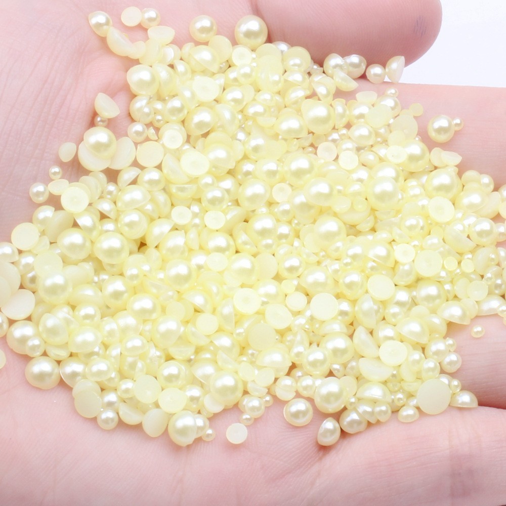 10,000 pcs Acrylic Tiny Half Pearl Flatback Round Bead 1.5mm -4mm Nail Art Tips
